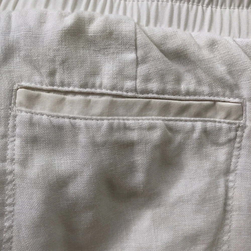 Athleta Bali Cropped Wide Leg White Linen Pants Size 6 - Picture 8 of 8